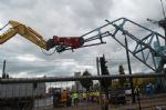Salford Quays Cranes Trashed